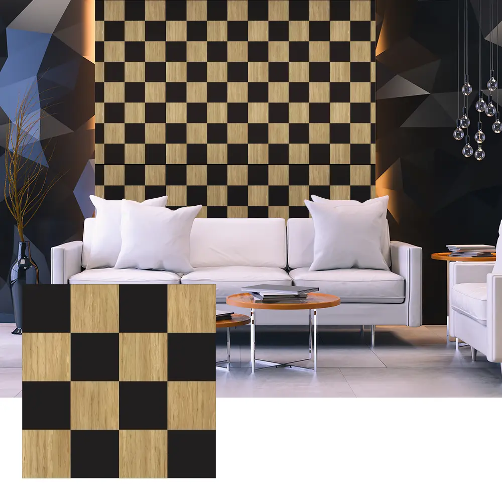 Panel Akustik Venir Kayu 3D untuk Reka Bentuk Dinding Dalaman Panel Akustik Venir Kayu 3D untuk Reka Bentuk Dinding Dalaman