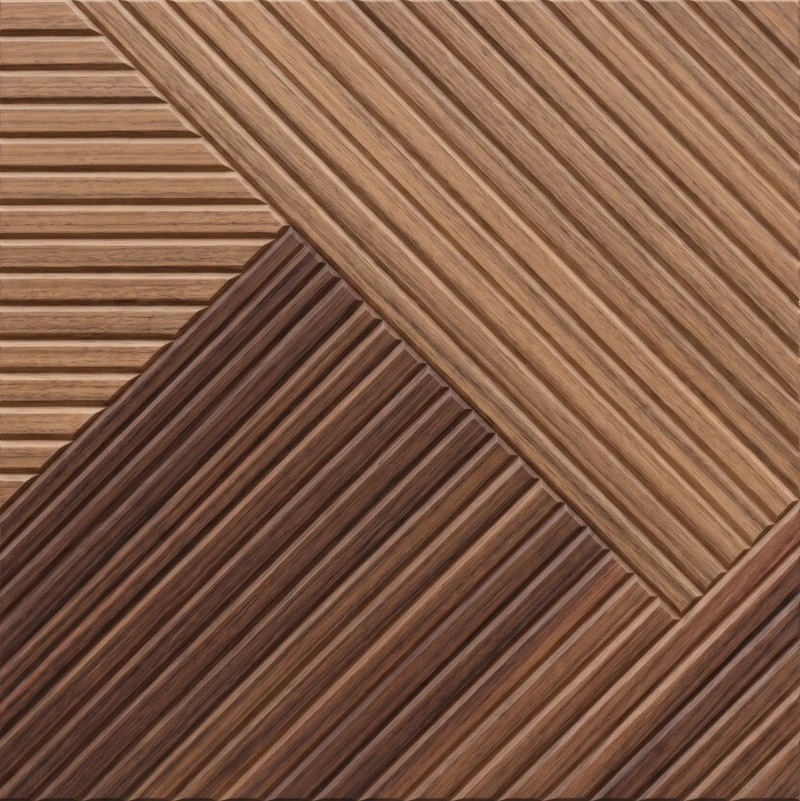 Wonear Panel Walnut Dwi-Tona PET Beralur Cetakan UV 3D Beralur
