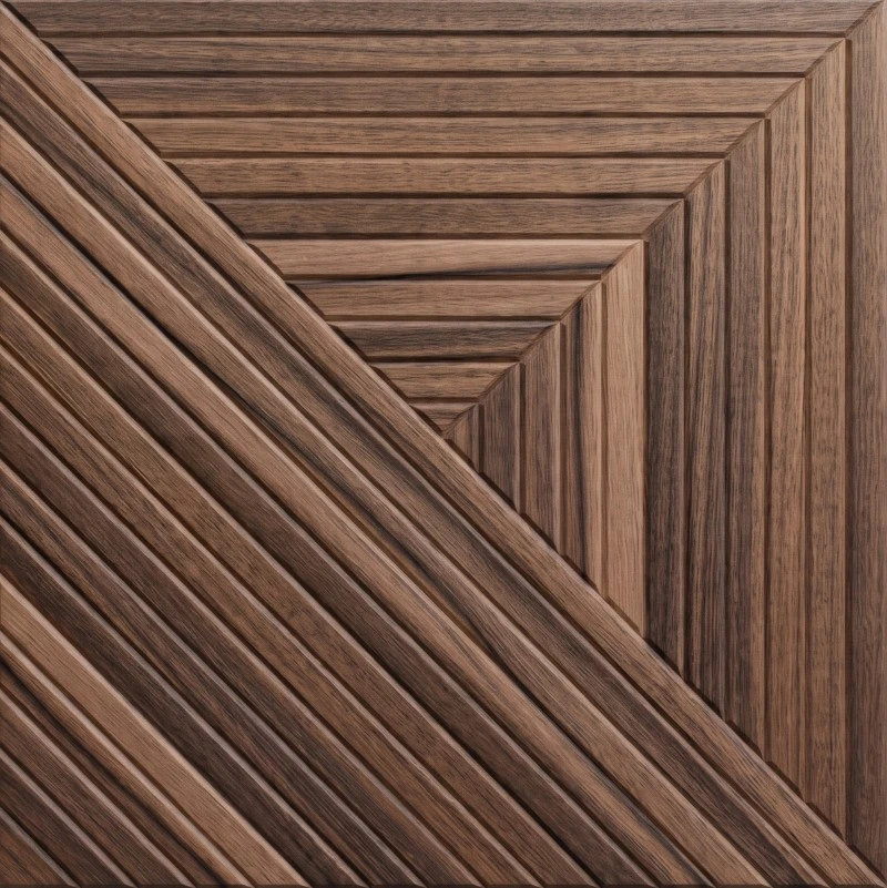 Wonear 3D UV-Cetak Beralur PET Lapis Panel Oak