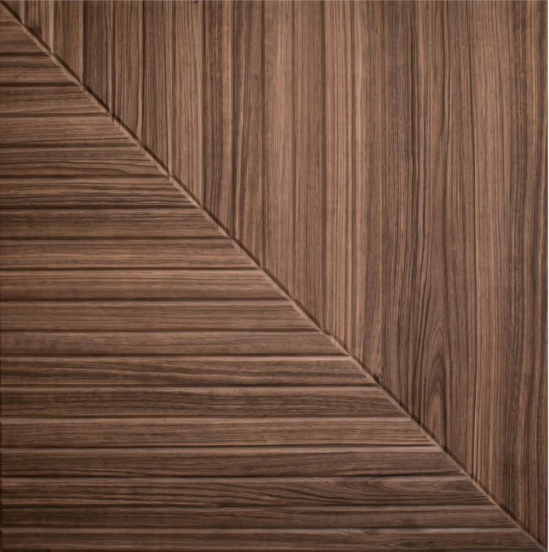 Wonear Panel Walnut Asli PET Beralur Cetakan UV 3D Beralur Wonear Panel Walnut Asli PET Beralur Cetakan UV 3D Beralur